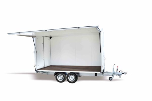 HK133015-18P FlexZurr Humbaur Serie 5000 3040x1510x1800 mm Ladefläche Plywood Kofferanhänger mit Holzdach – Bild 25