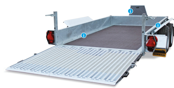Humbaur Serie 8200 3750x1850x270 mm Ladefläche Absenkanhänger Senko Tandem – Bild 2
