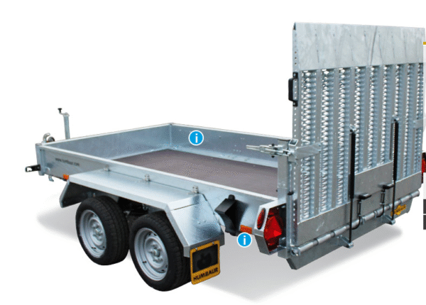 Humbaur Serie 8200 3750x1850x270 mm Ladefläche Absenkanhänger Senko Tandem – Bild 5
