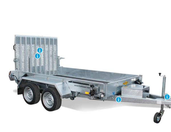 Humbaur Serie 8200 3750x1850x270 mm Ladefläche Absenkanhänger Senko Tandem – Bild 3
