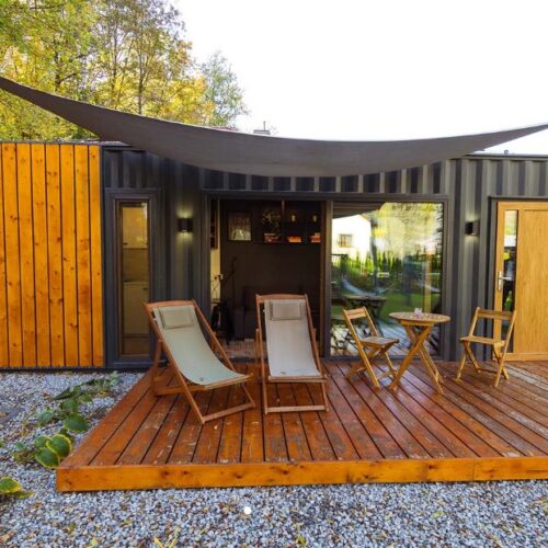 Containerhaus, das das ganze Jahr über bewohnbar ist – 25 m² Komfort und Modernität
