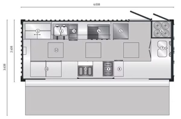 Mobiler Café-Bar-Container 2023 - Vorgefertigter Fastfood-Kiosk – Bild 6