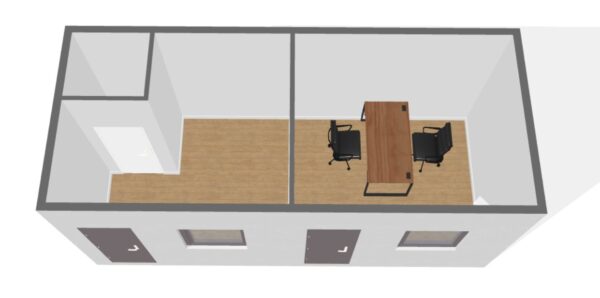 Sozialcontainer 21 m² – mit Küche, WC und Umkleideraum – Bild 5