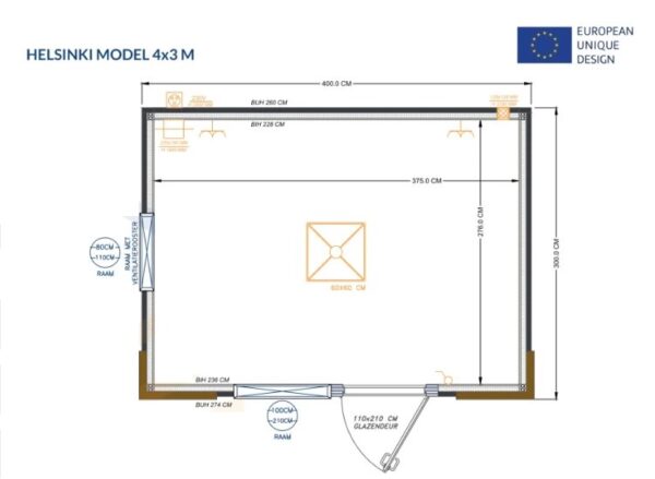 Bürocontainer 4x3 Meter Modell Helsinki – Bild 14