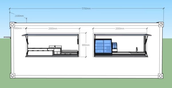 Mobiler Café-Bar-Container 2023 - Vorgefertigter Fastfood-Kiosk – Bild 7