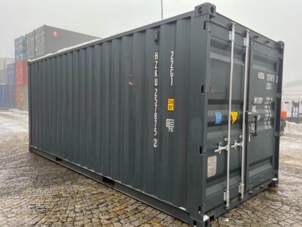 20 Fuß Seecontainer Anthrazit lackiert mit Rollladen – Bild 4