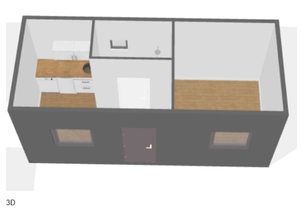 21 m² großer, ausgestatteter Sozialcontainer – WC, Küche und Umkleideraum – Bild 7