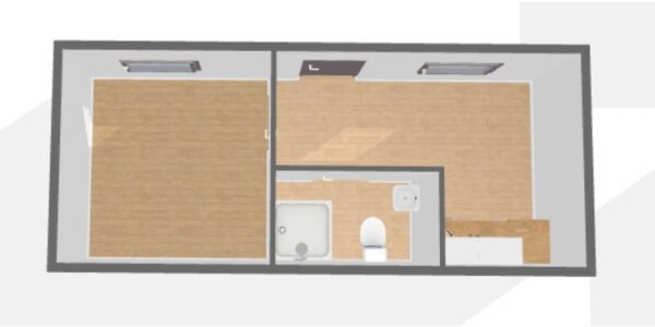 21 m² großer, ausgestatteter Sozialcontainer – WC, Küche und Umkleideraum – Bild 8