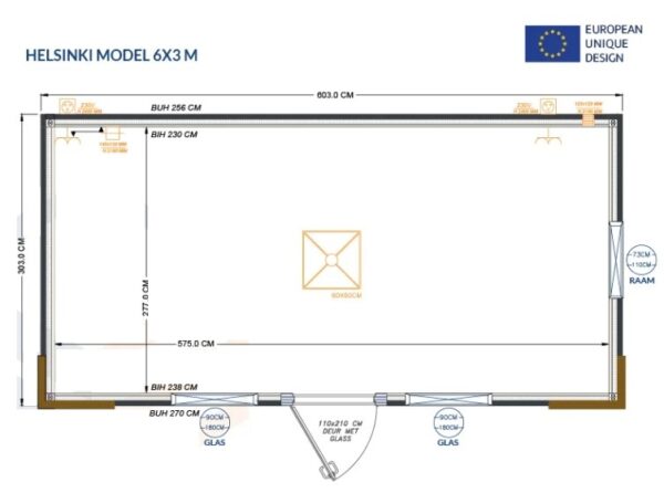 Bürocontainer 6×3 Meter Modell Helsinki – Bild 15
