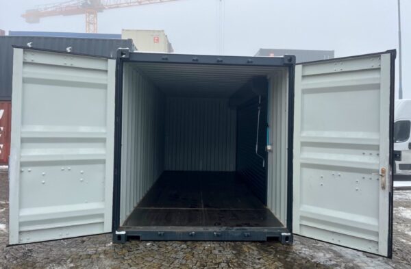 20 Fuß Seecontainer Anthrazit lackiert mit Rollladen – Bild 7