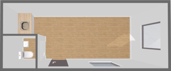 Bürocontainer 15m² mit WC und Kochnische - isoliert und ausgestattet – Bild 9